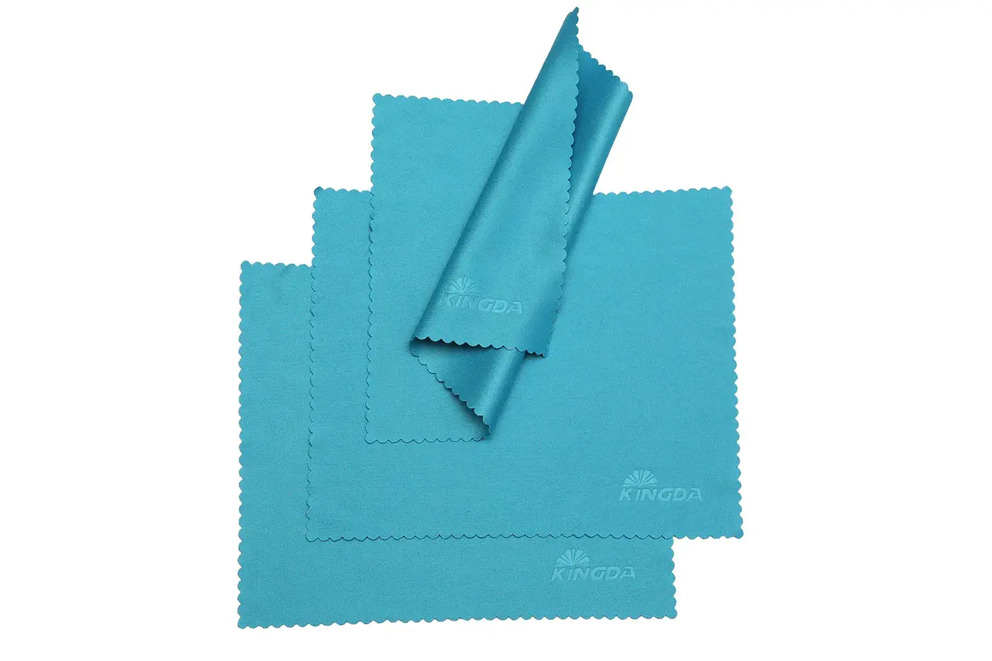 Blind-embossed microfiber cleaning cloth with tone-on-tone design