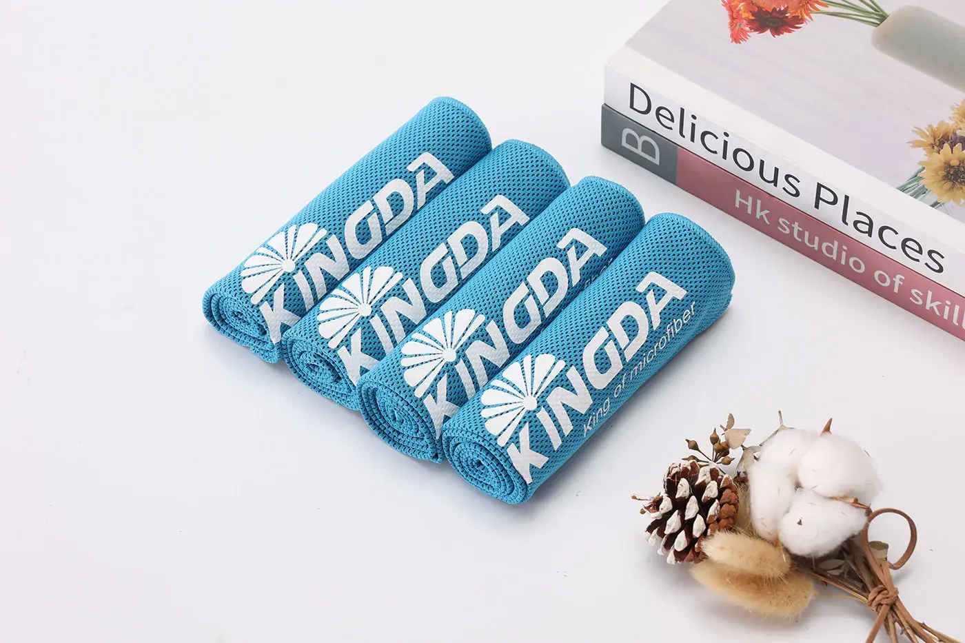 Silk-screen printed microfiber cooling cloth with logo