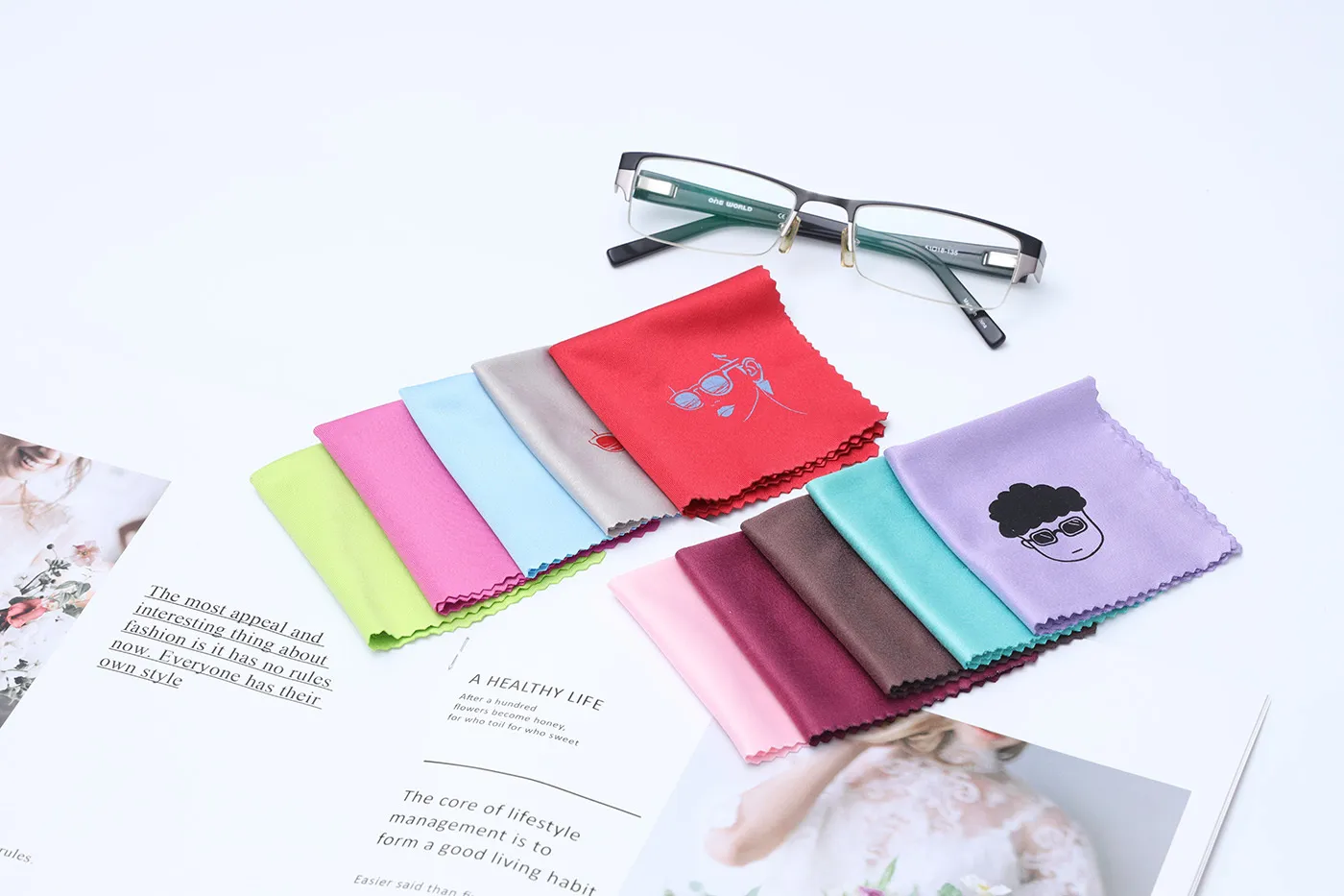 Full-colour printed microfiber cloth example for digital or sublimation artwork